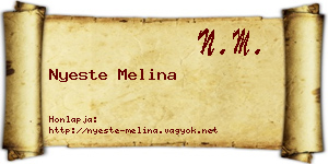 Nyeste Melina névjegykártya